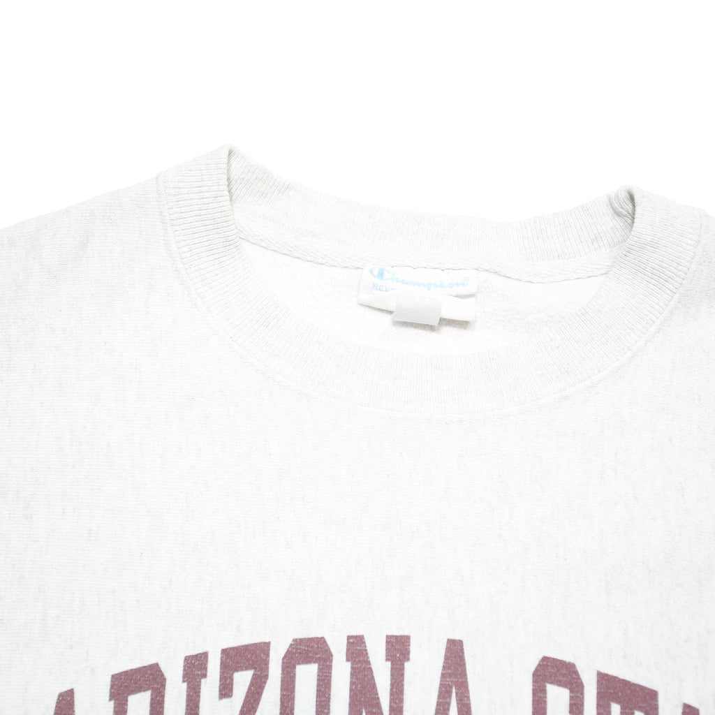 CHAMPION REVERSE WEAVE Mens Grey Arizona State University Crew Neck S Cotton