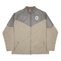 NIKE Mens Beige & Grey Ohio State Varsity Jacket 2XL Polyester Zip Casual Sport