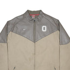 NIKE Mens Beige & Grey Ohio State Varsity Jacket 2XL Polyester Zip Casual Sport