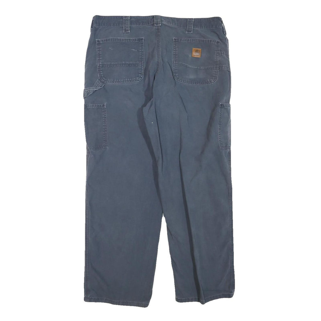 CARHARTT Mens Cotton Blend Blue Regular Fit Straight Leg Trousers W38 L30