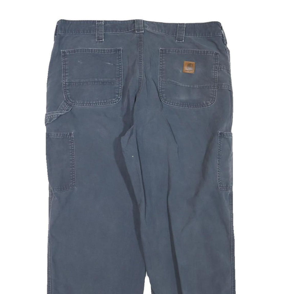 CARHARTT Mens Cotton Blend Blue Regular Fit Straight Leg Trousers W38 L30