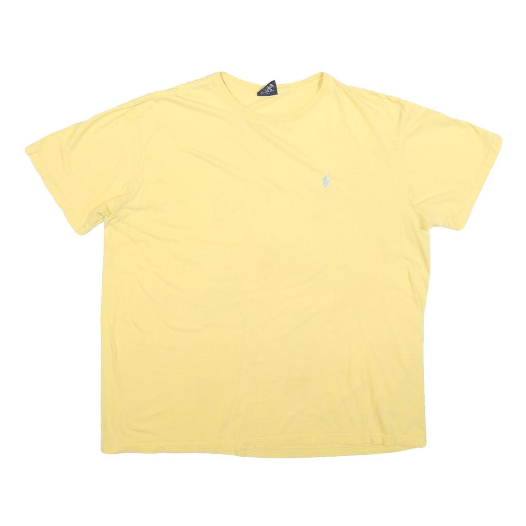 POLO RALPH LAUREN Mens Yellow Classic T-Shirt XL Crew Neck Short Sleeve Cotton