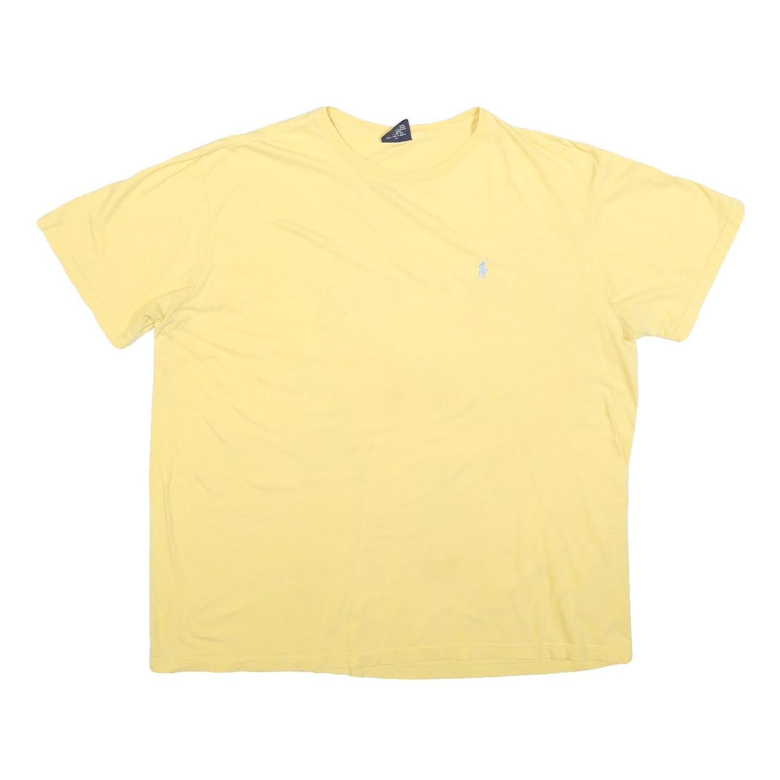 POLO RALPH LAUREN Mens Yellow Classic T-Shirt XL Crew Neck Short Sleeve Cotton