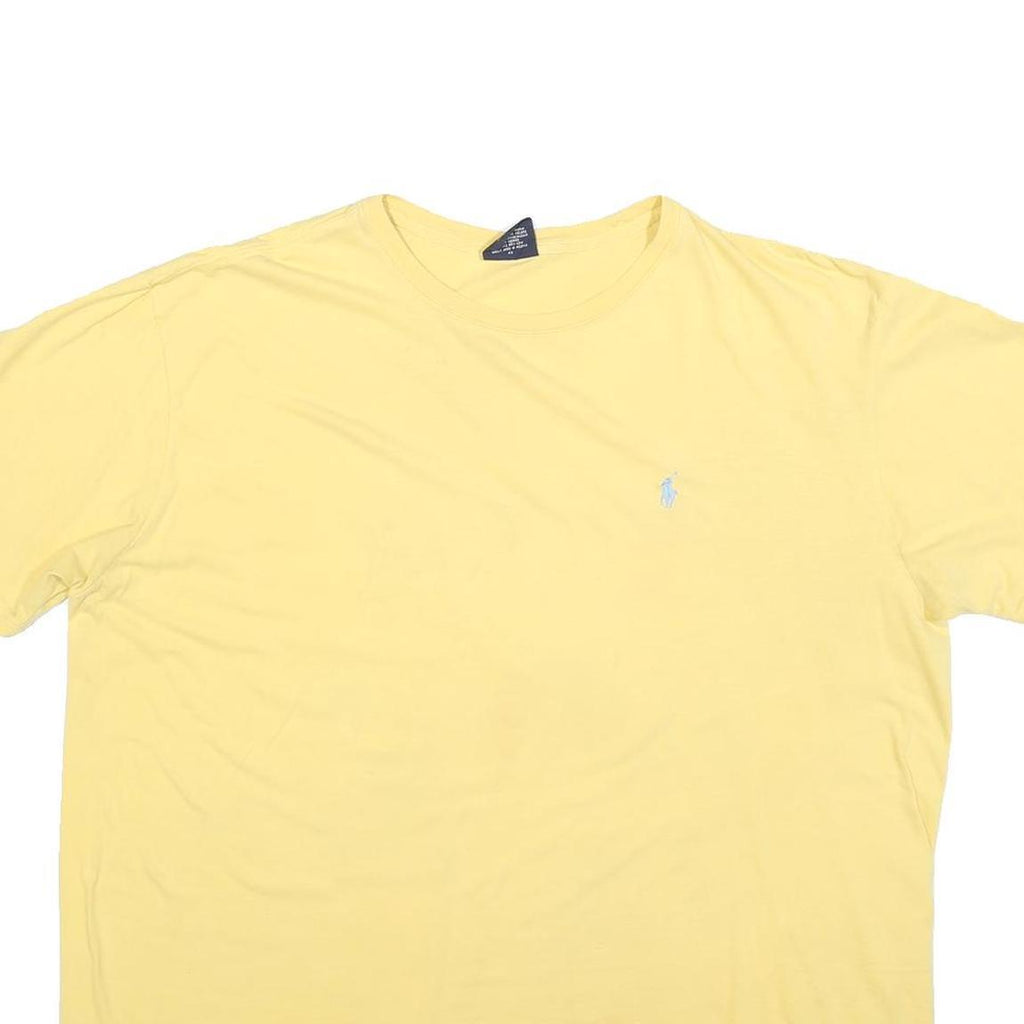 POLO RALPH LAUREN Mens Yellow Classic T-Shirt XL Crew Neck Short Sleeve Cotton