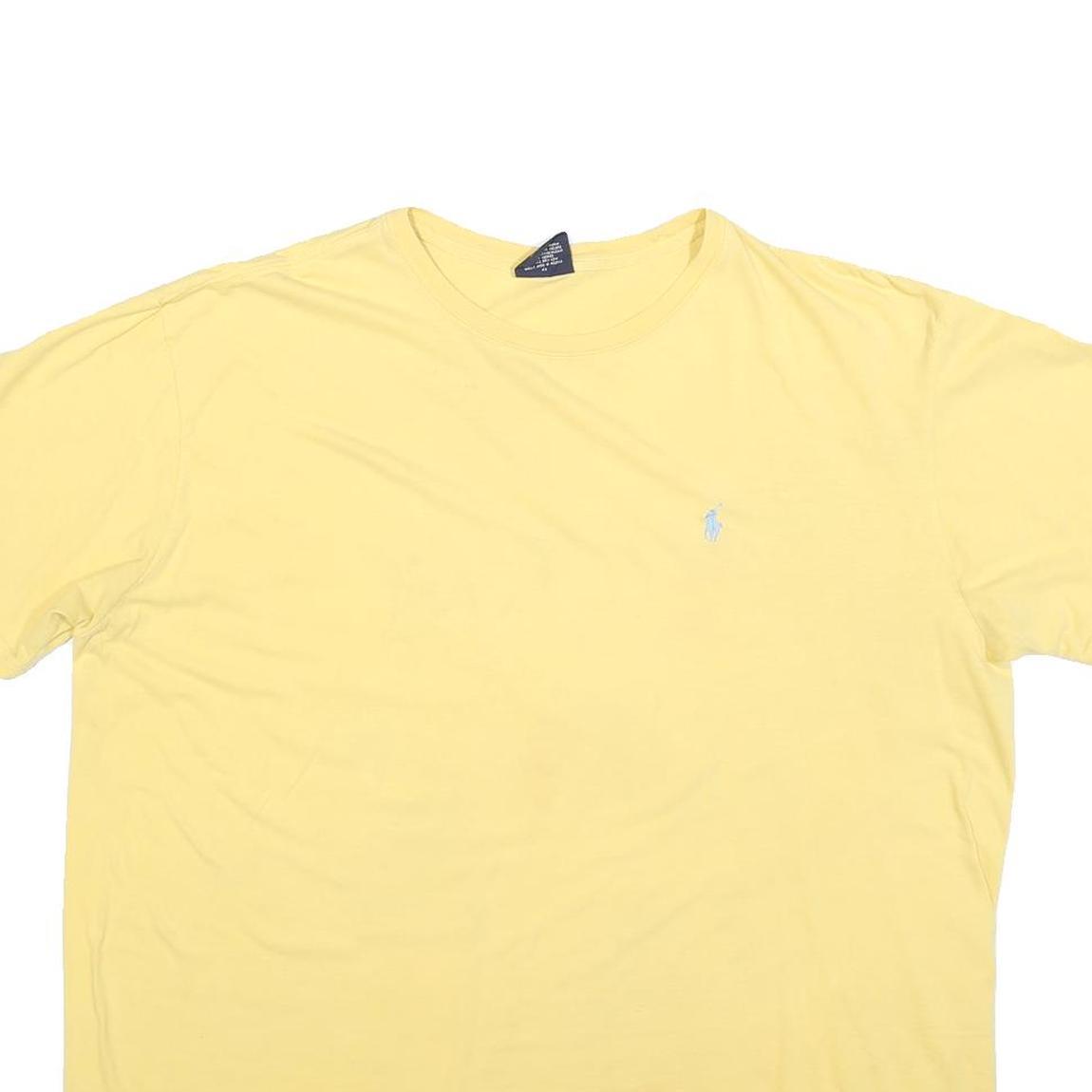 POLO RALPH LAUREN Mens Yellow Classic T-Shirt XL Crew Neck Short Sleeve Cotton