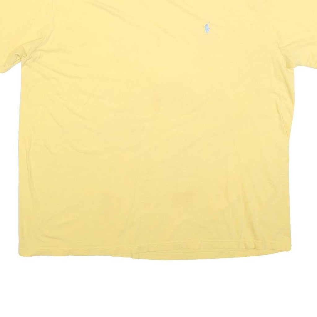 POLO RALPH LAUREN Mens Yellow Classic T-Shirt XL Crew Neck Short Sleeve Cotton