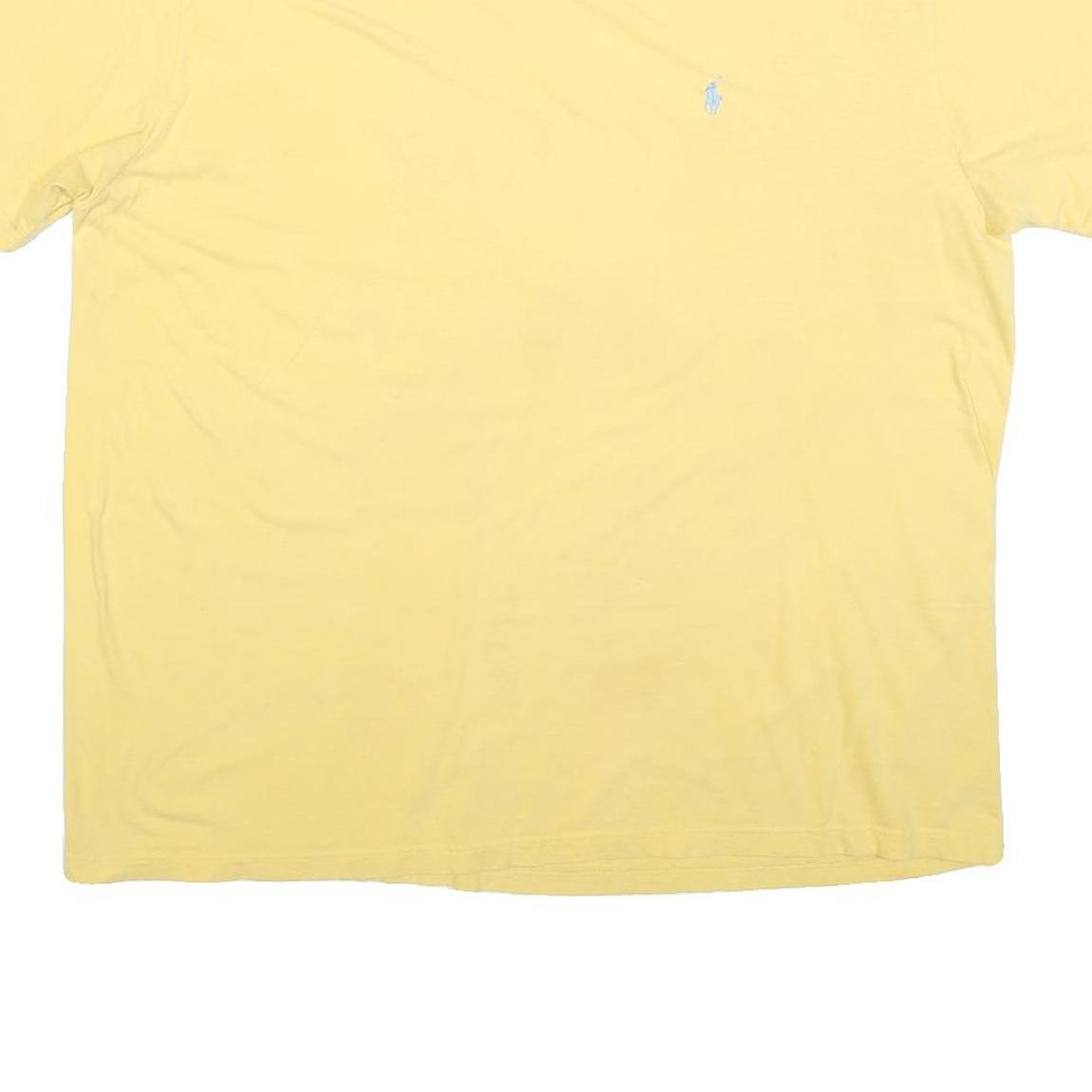 POLO RALPH LAUREN Mens Yellow Classic T-Shirt XL Crew Neck Short Sleeve Cotton