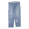 DICKIES Mens Jeans Blue Regular Straight Denim W36 L28 Paint Splatter Workwear