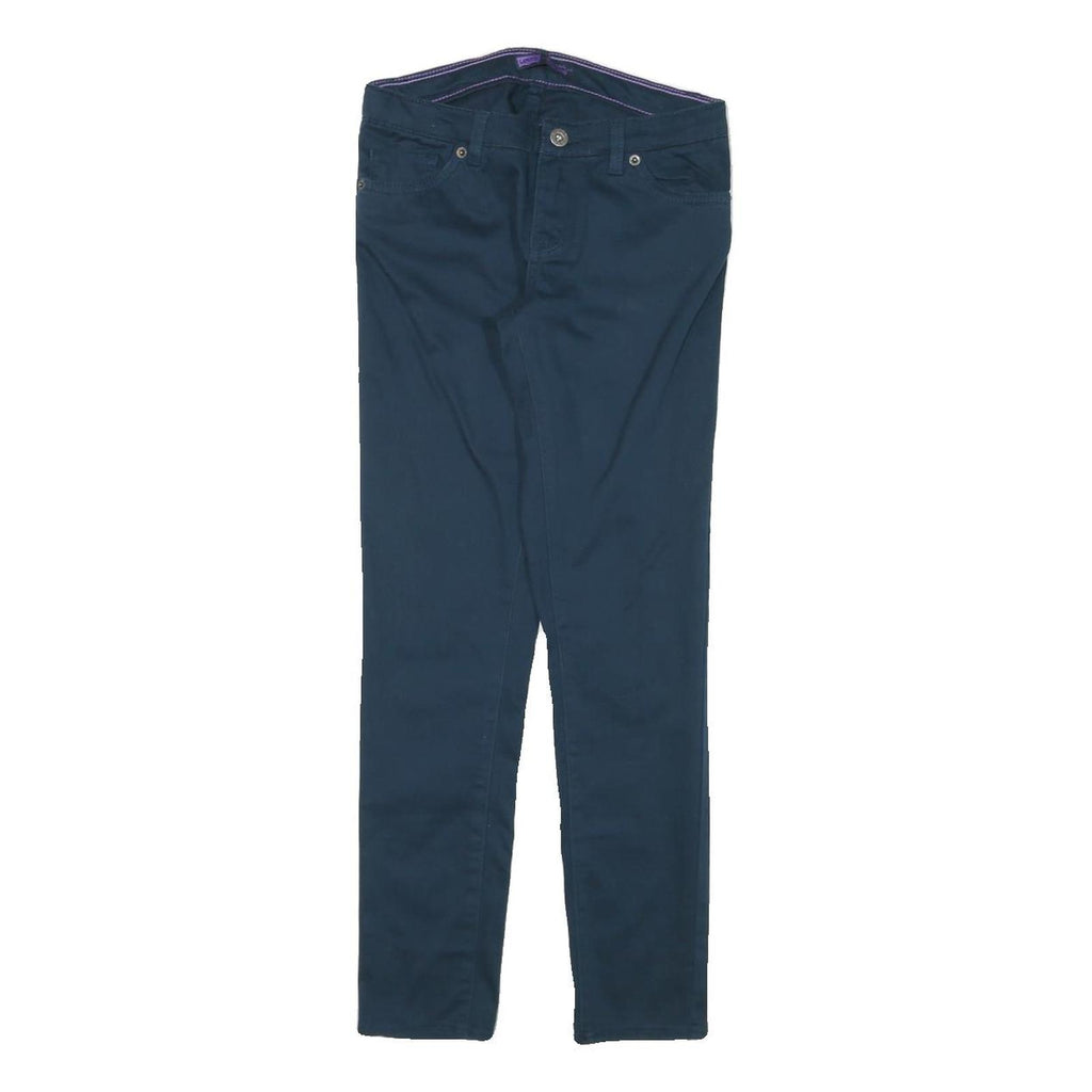 LEVI'S Womens Cotton Blend Blue Slim Skinny Trousers W24 L25 Zip Closure