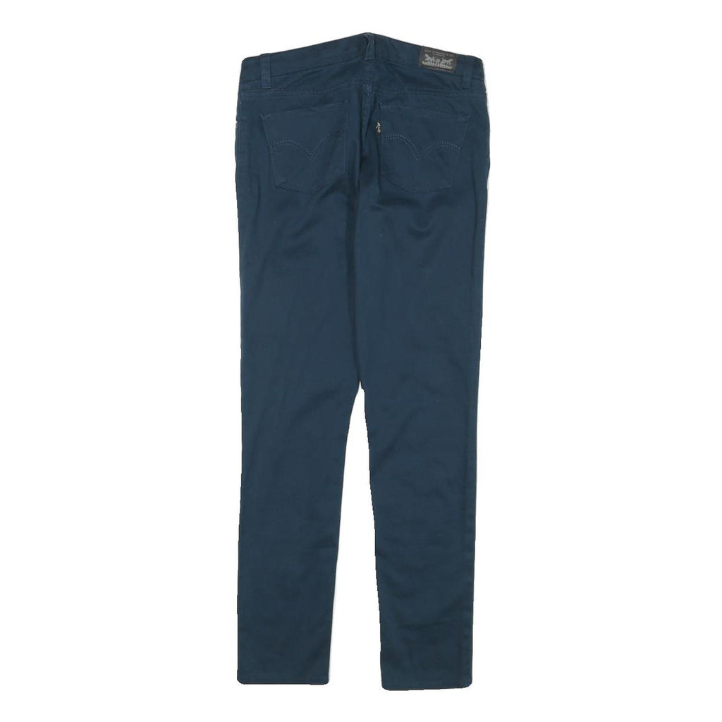 LEVI'S Womens Cotton Blend Blue Slim Skinny Trousers W24 L25 Zip Closure