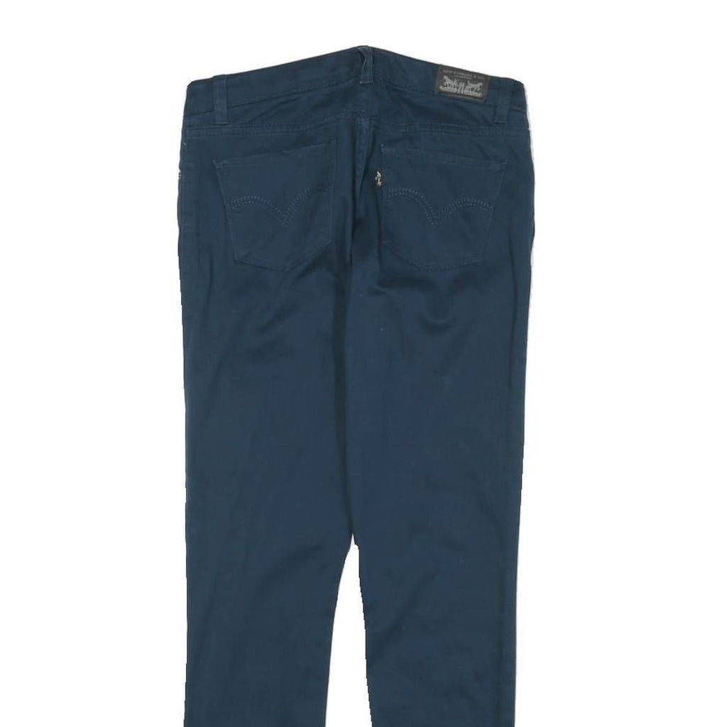 LEVI'S Womens Cotton Blend Blue Slim Skinny Trousers W24 L25 Zip Closure