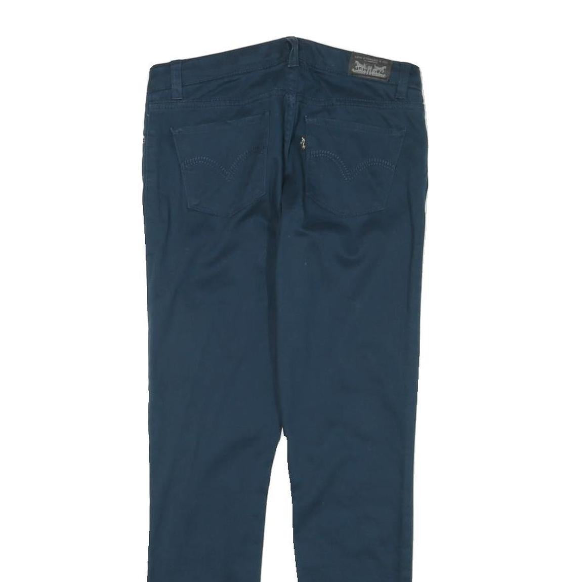 LEVI'S Womens Cotton Blend Blue Slim Skinny Trousers W24 L25 Zip Closure