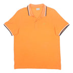 LOTTO Mens Orange Polo Shirt Short Sleeve Plain L Cotton Blend Casual