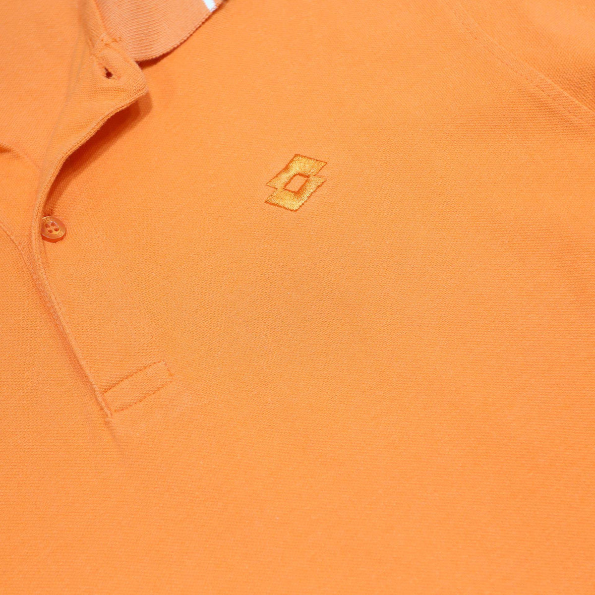 LOTTO Mens Orange Polo Shirt Short Sleeve Plain L Cotton Blend Casual