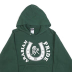 JERZEES Mens Green Arabian Pride Hoodie S Cotton Blend Pullover Casual