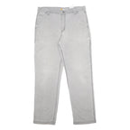 CARHARTT Mens Cotton Blend Grey Relaxed Tapered Trousers W36 L32 Workwear