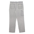 CARHARTT Mens Cotton Blend Grey Relaxed Tapered Trousers W36 L32 Workwear