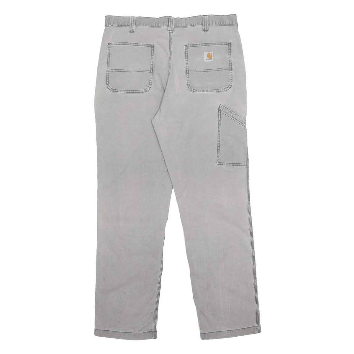 CARHARTT Mens Cotton Blend Grey Relaxed Tapered Trousers W36 L32 Workwear