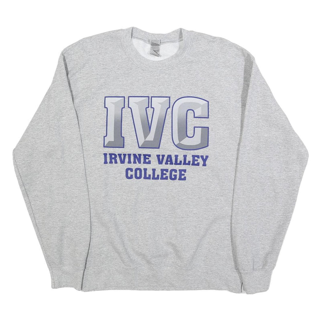 GILDAN Mens Grey Irvine Valley College Crew Neck M Cotton Blend Sweatshirt