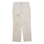 CARHARTT Mens Cotton Blend Beige Relaxed Straight Trousers W30 L28 Workwear