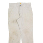 CARHARTT Mens Cotton Blend Beige Relaxed Straight Trousers W30 L28 Workwear