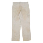 CARHARTT Mens Cotton Blend Beige Relaxed Straight Trousers W30 L28 Workwear