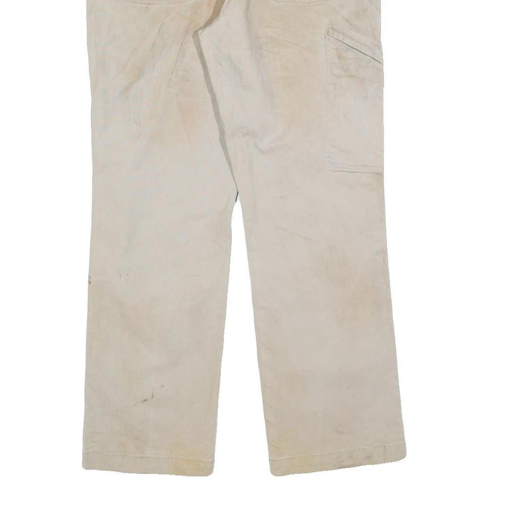 CARHARTT Mens Cotton Blend Beige Relaxed Straight Trousers W30 L28 Workwear