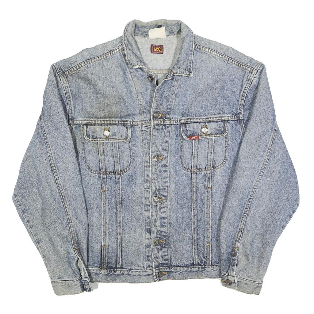 LEE Mens Blue Denim Jacket M Cotton Classic Button Closure Vintage Workwear