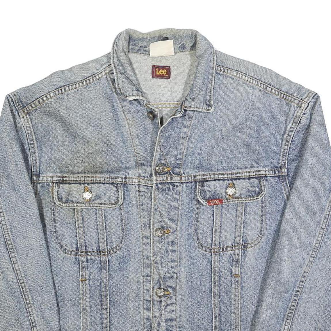 LEE Mens Blue Denim Jacket M Cotton Classic Button Closure Vintage Workwear