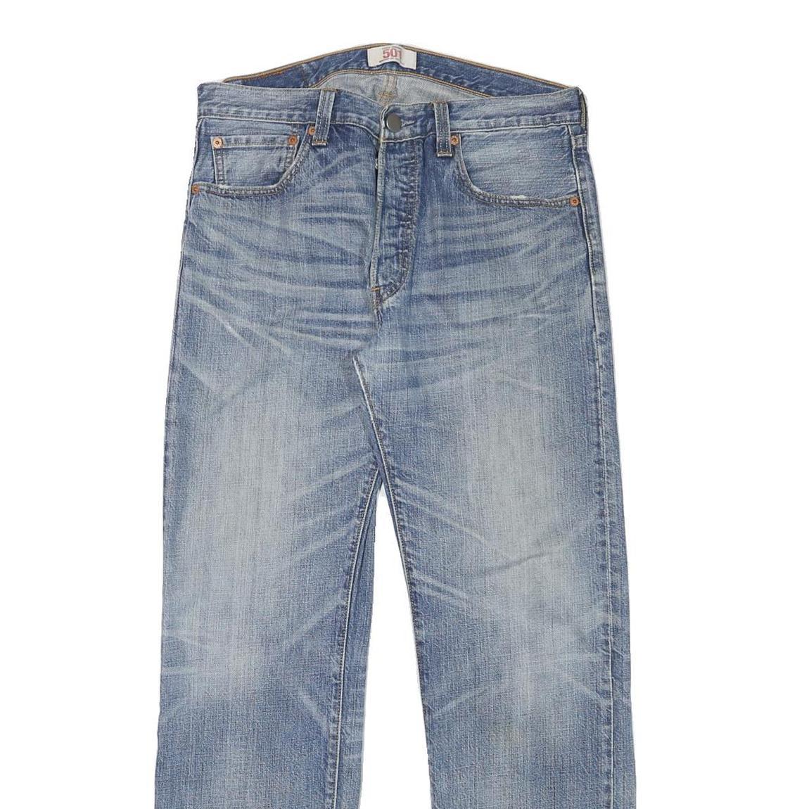 LEVI'S 501 Mens Blue Regular Straight Denim Cotton Blend Light W31 L30 Button