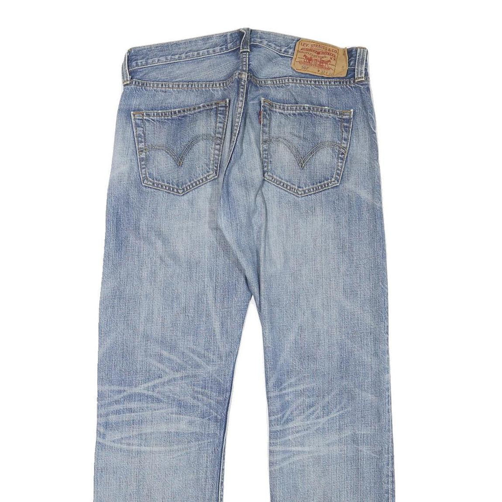 LEVI'S 501 Mens Blue Regular Straight Denim Cotton Blend Light W31 L30 Button