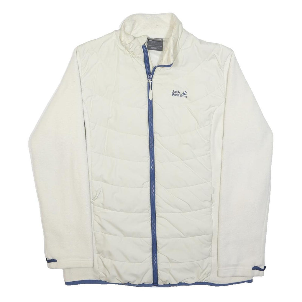 JACK WOLFSKIN Womens White & Blue Quilted Polyester Jacket L Outdoor Zip