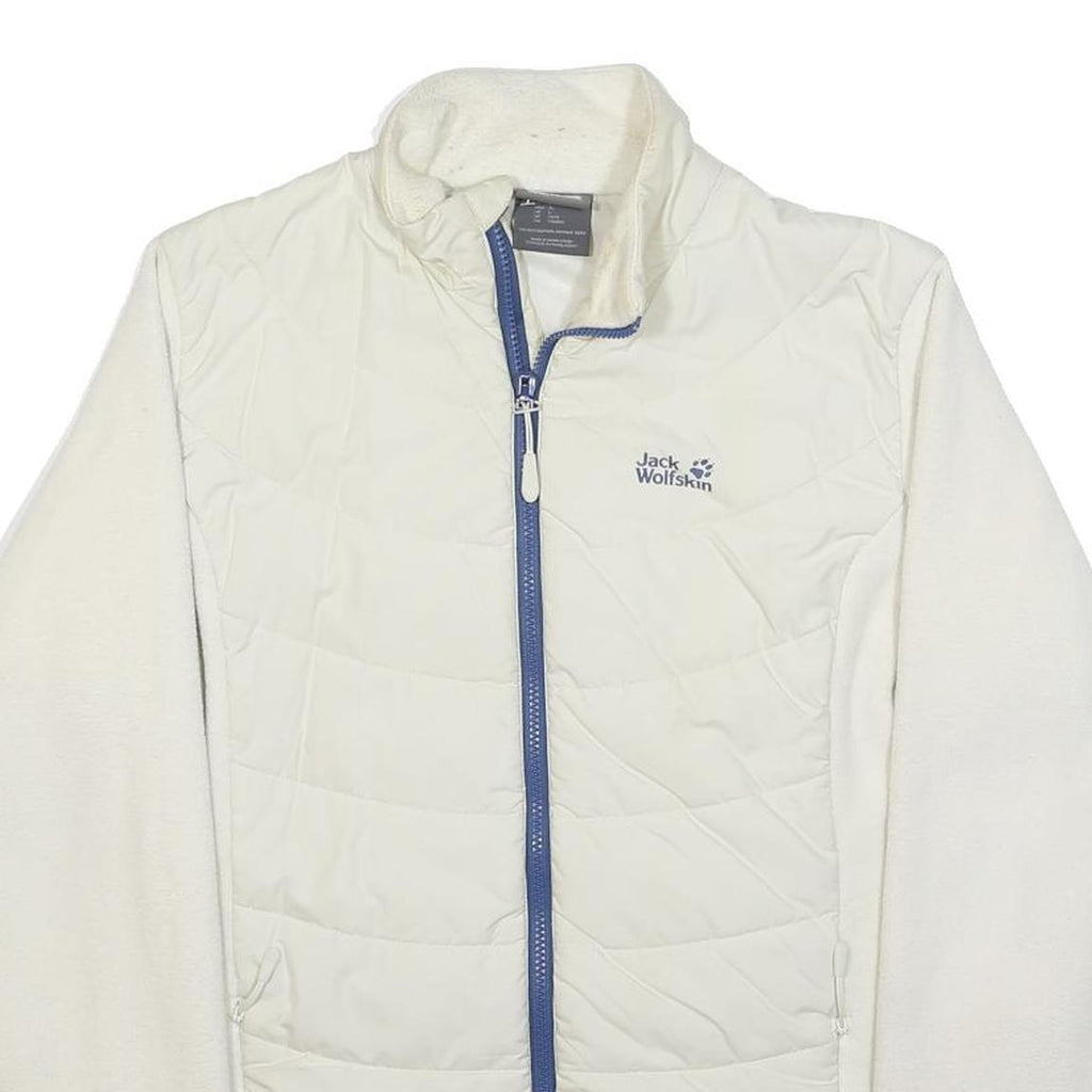 JACK WOLFSKIN Womens White & Blue Quilted Polyester Jacket L Outdoor Zip