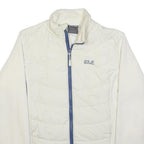 JACK WOLFSKIN Womens White & Blue Quilted Polyester Jacket L Outdoor Zip