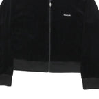 REEBOK Womens Black Jacket UK 16 Cotton Blend Zip Plain Casual Sportswear