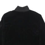 REEBOK Womens Black Jacket UK 16 Cotton Blend Zip Plain Casual Sportswear