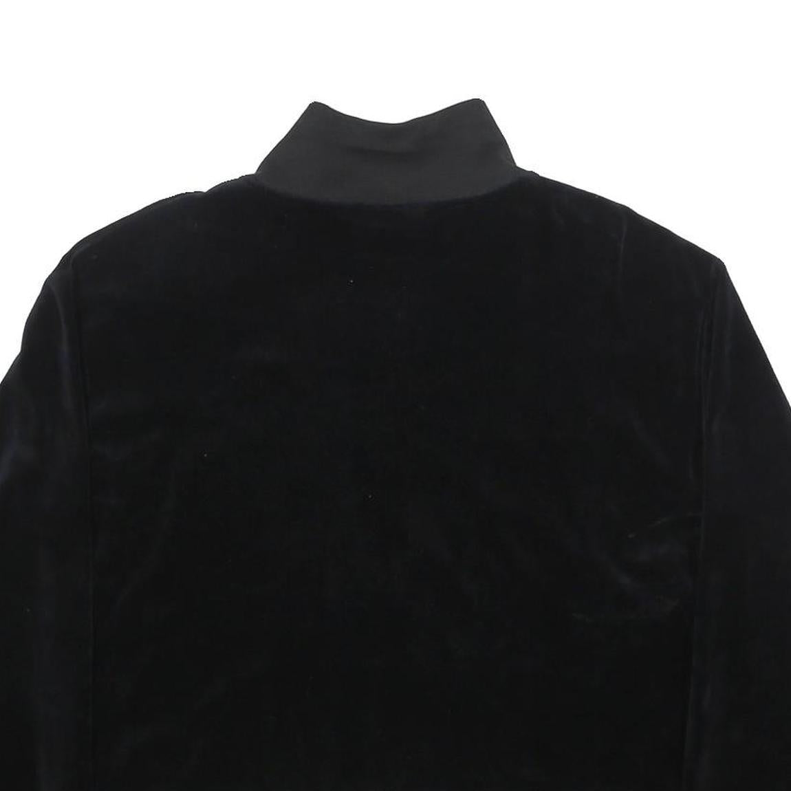 REEBOK Womens Black Jacket UK 16 Cotton Blend Zip Plain Casual Sportswear