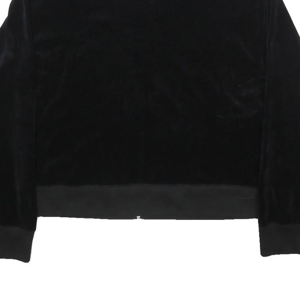 REEBOK Womens Black Jacket UK 16 Cotton Blend Zip Plain Casual Sportswear