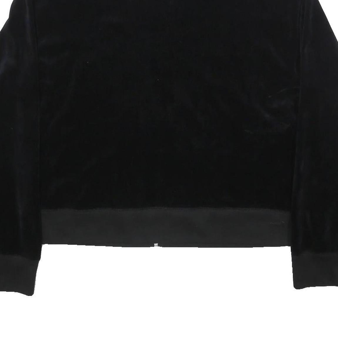 REEBOK Womens Black Jacket UK 16 Cotton Blend Zip Plain Casual Sportswear