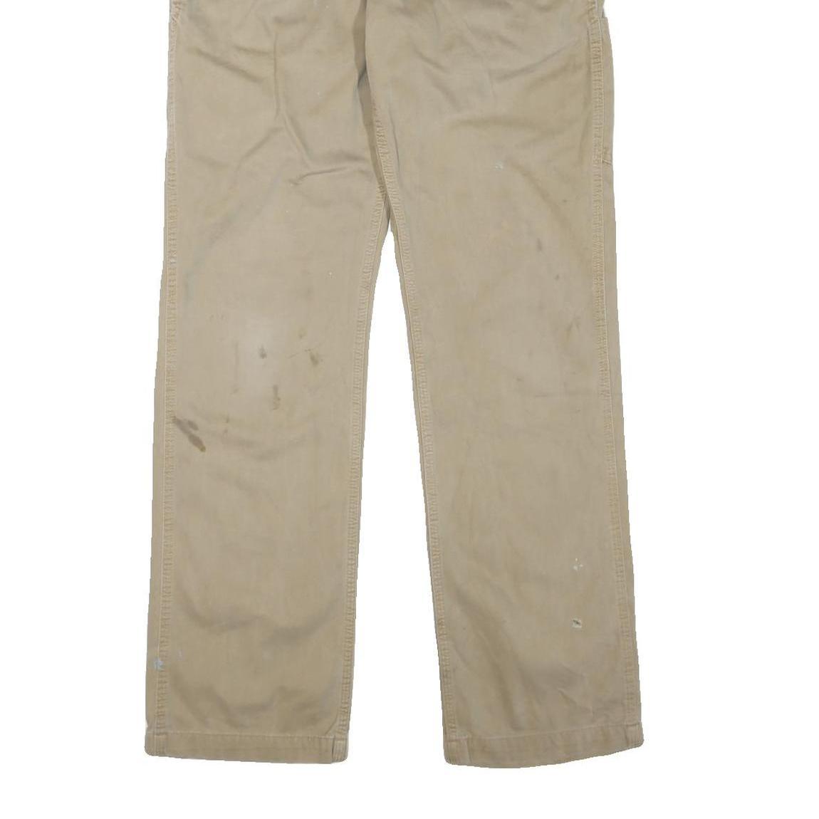 CARHARTT Mens Cotton Blend Beige Regular Straight Trousers W32 L32 Workwear