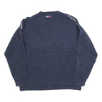 TOMMY JEANS Mens Navy Blue Patterned Crew Neck Basic Knit XL Logo Tape Jumper