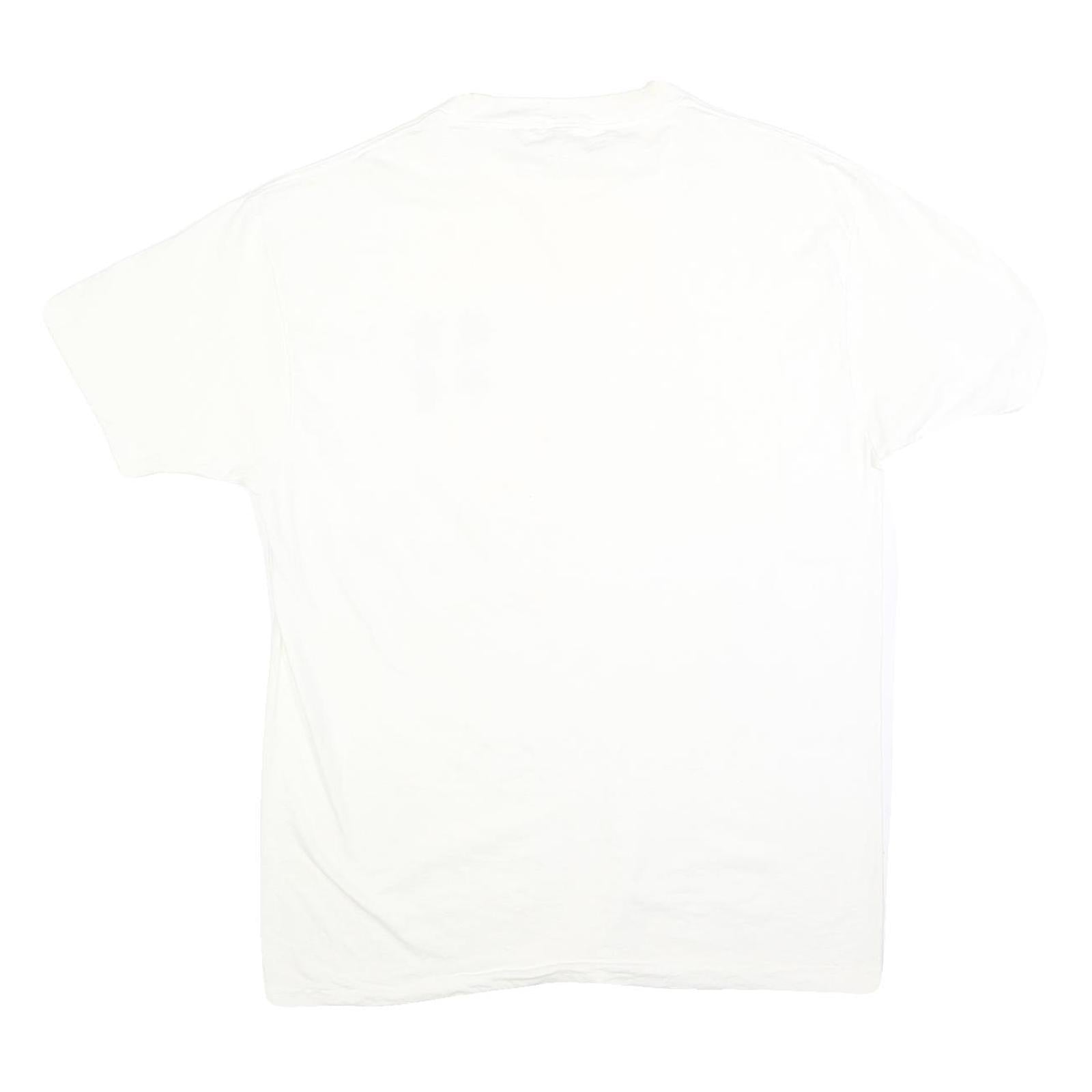 ESPRIT Mens White T-Shirt L Short Sleeve Crew Neck Cotton Blend Casual Graphic
