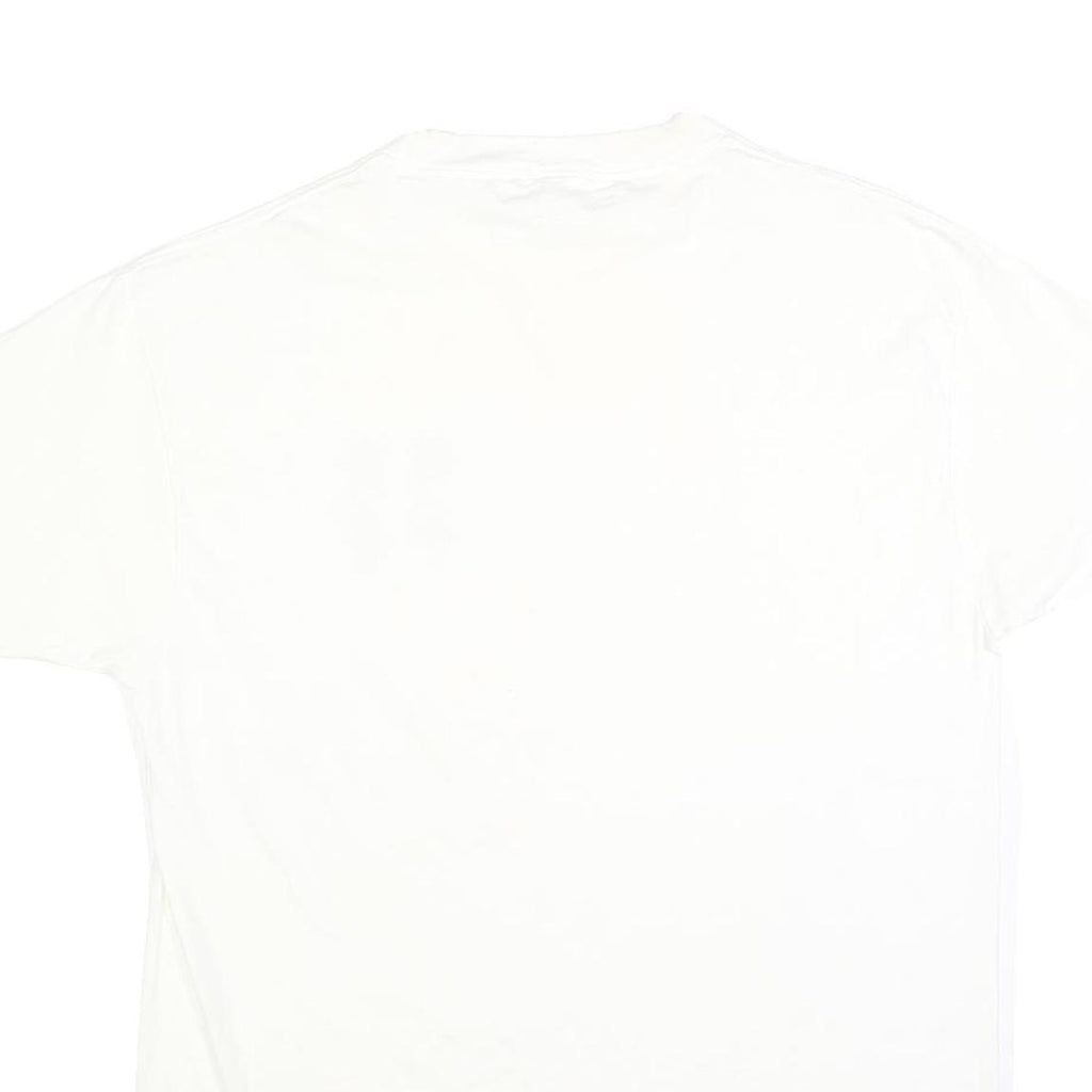 ESPRIT Mens White T-Shirt L Short Sleeve Crew Neck Cotton Blend Casual Graphic