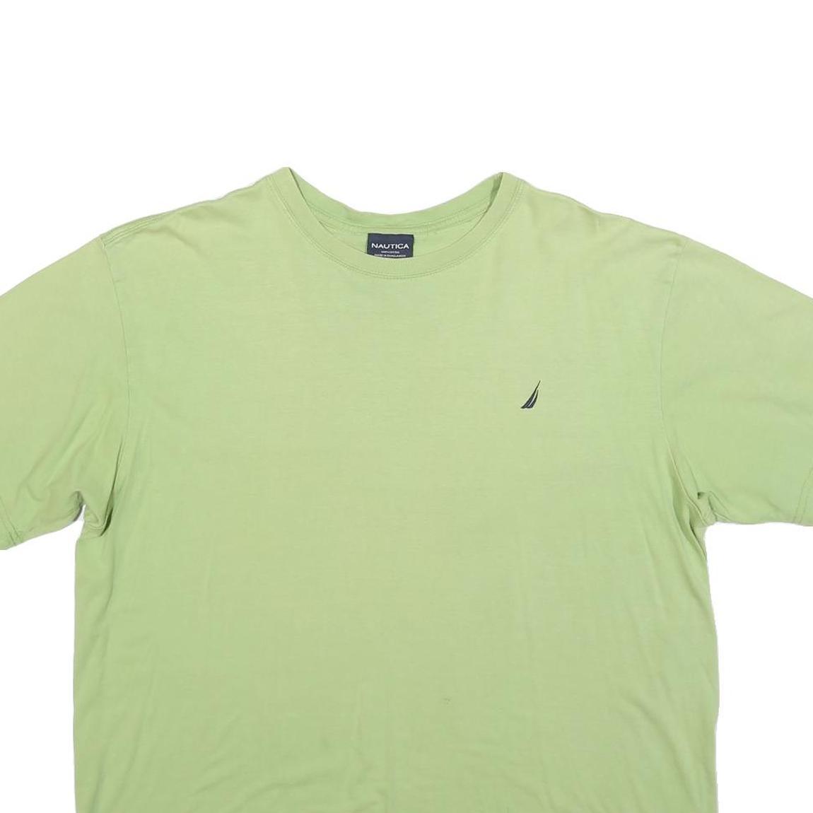 NAUTICA Mens Green Cotton Blend T-Shirt XL Short Sleeve Crew Neck Classic