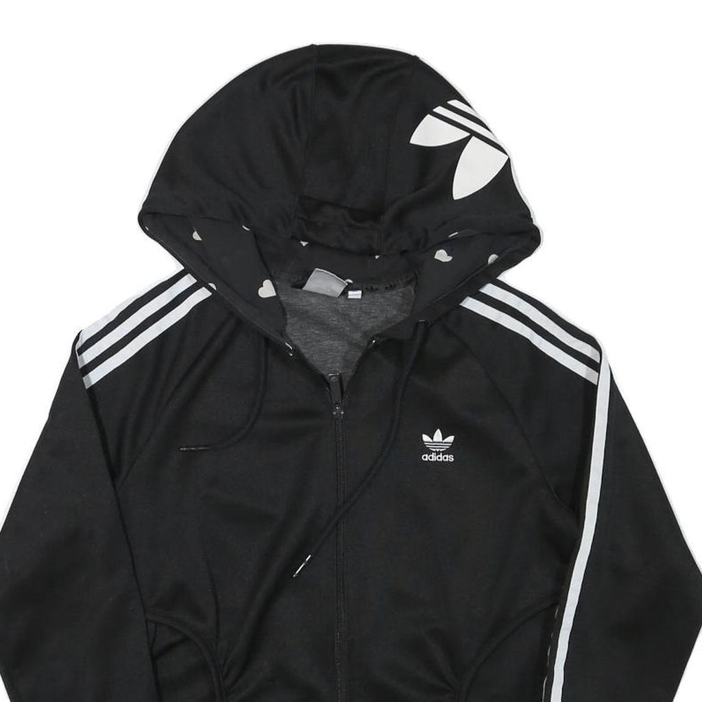 ADIDAS Womens Black Full Zip Hoodie XS Classic Trefoil Logo Sweatshirt