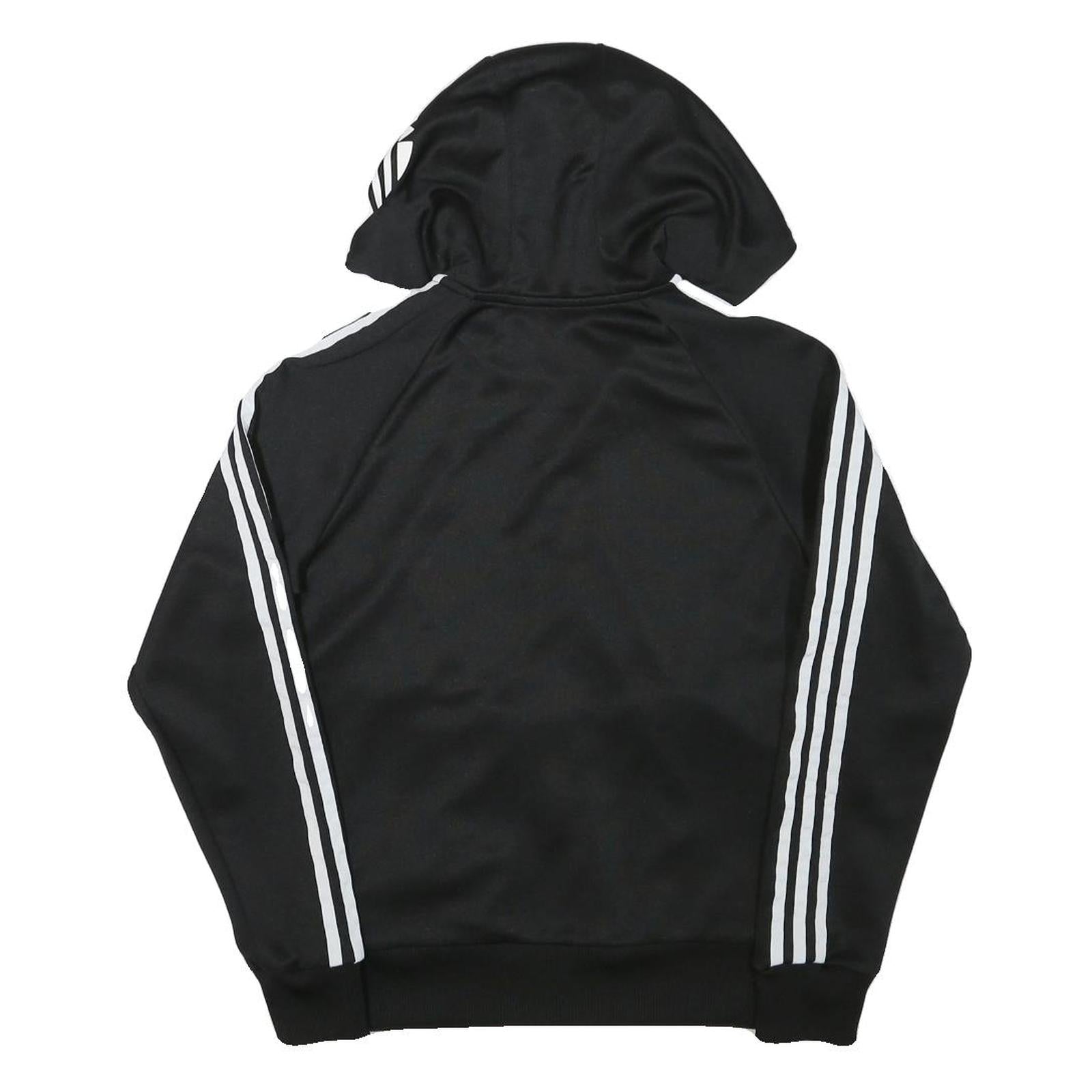ADIDAS Womens Black Full Zip Hoodie XS Classic Trefoil Logo Sweatshirt