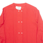 DONNELLY Womens Blouse Red Long Sleeve UK 10