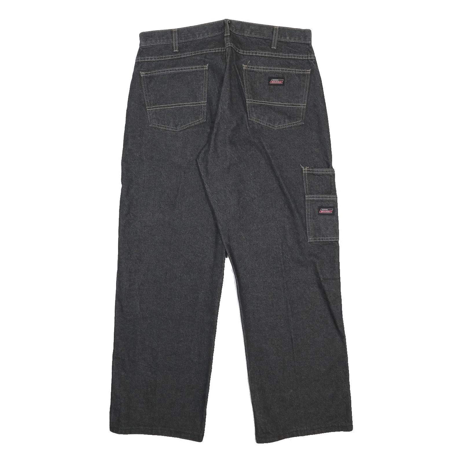 DICKIES Mens Jeans Black Relaxed Straight Denim Medium W34 L29 Workwear Utility