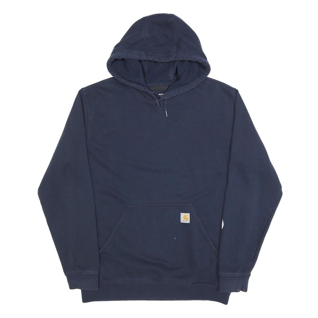 CARHARTT Mens Navy Blue Hoodie L Cotton Blend Casual Pullover Sweatshirt
