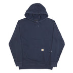 CARHARTT Mens Navy Blue Hoodie L Cotton Blend Casual Pullover Sweatshirt